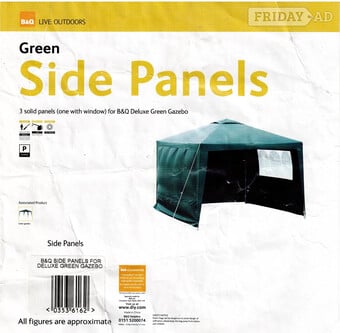 B&Q green Gazebo 3mtr x 3 mtr