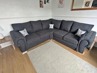 Verona 5 setter V shape corner sofa with high back cushions 