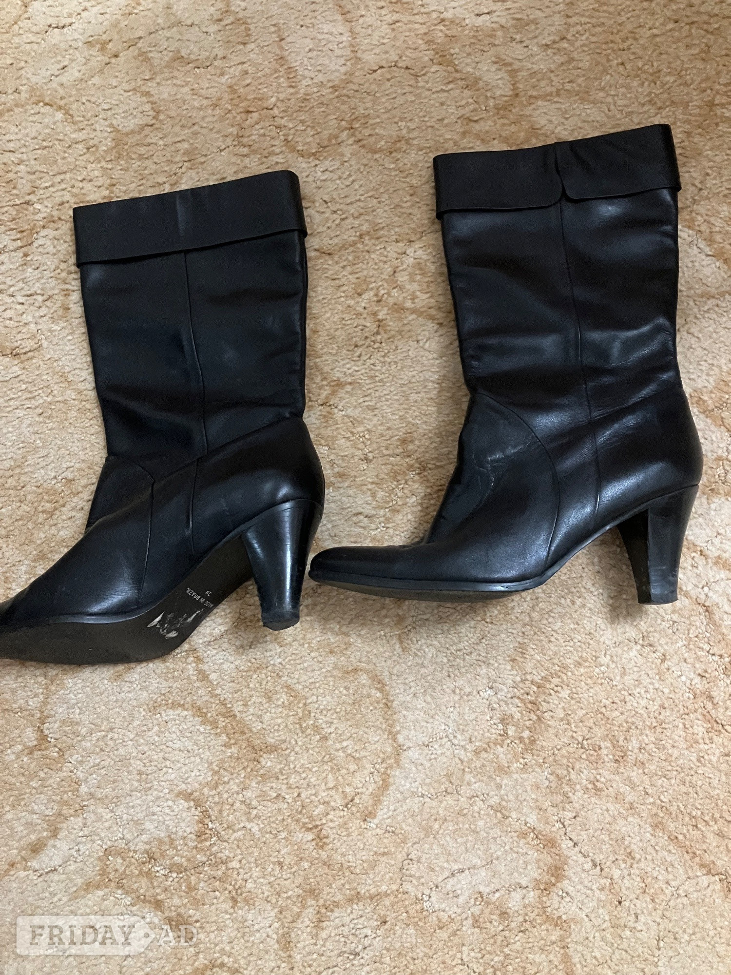 Boots calf length leather black in Worthing