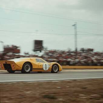 AMT model 1960s Le Mans Ford race car, in 1:24 scale.