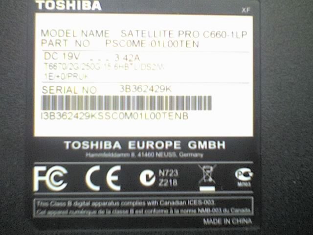 Waterlooville TOSHIBA SATELLITE PRO C660-1LP Win10 PRO 64bit LAPTOP