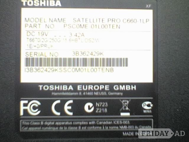 Waterlooville TOSHIBA SATELLITE PRO C660-1LP Win10 PRO 64bit LAPTOP