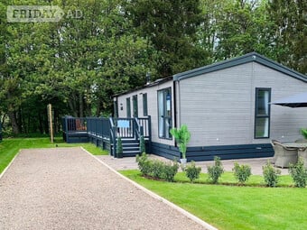 Luxury 20ft Wide Lodge with Hot Tub & Decking