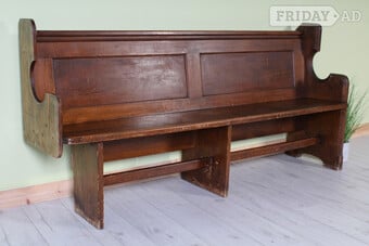 Delivery options - Old Solid Oak Church Pew Bench Seating Hallway