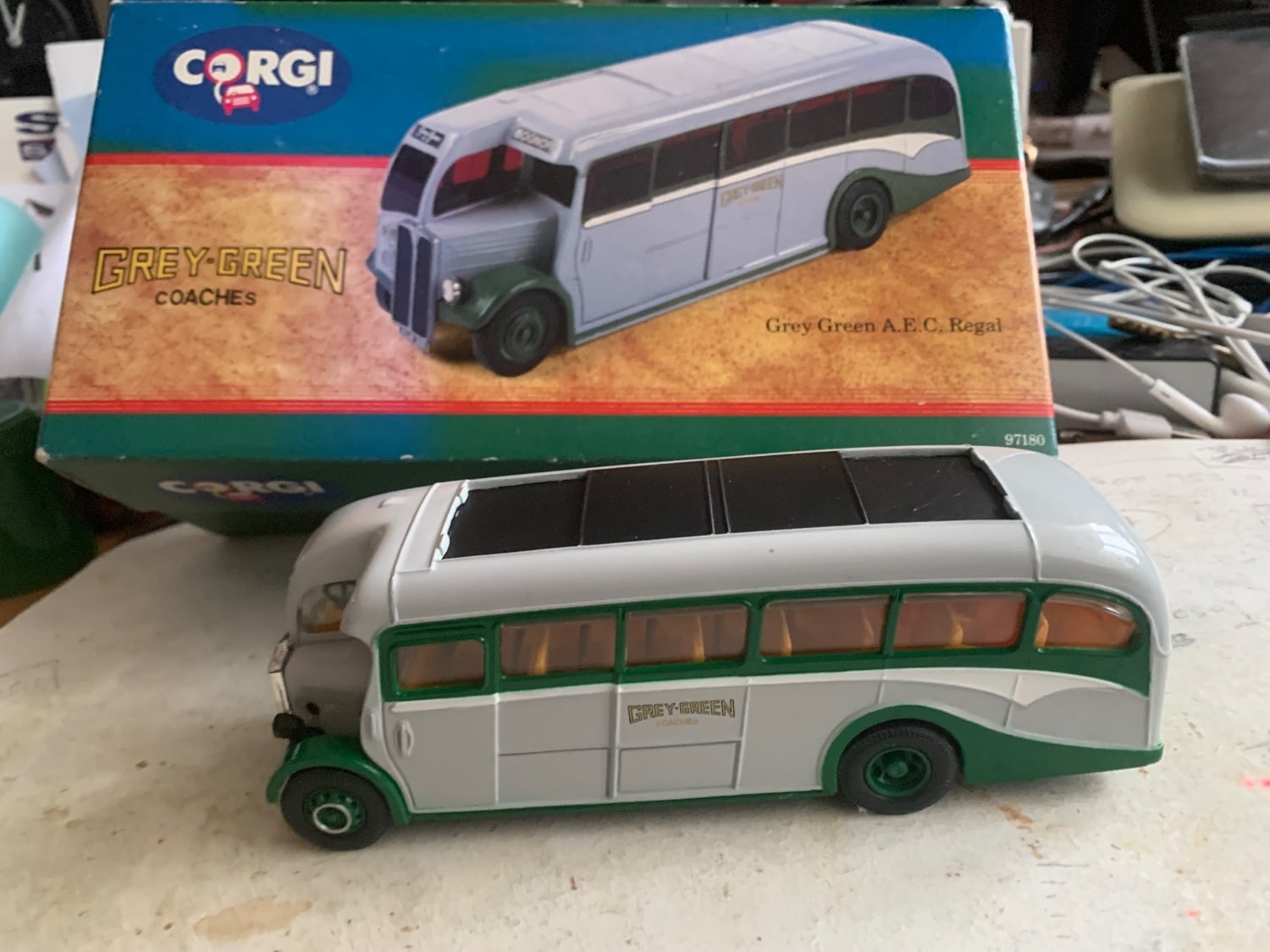 Corgi Grey-Green Coach. Superb condition. Like new. Postage Extra