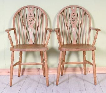 Delivery Options - 2 Beech Farmhouse Wheelback Carver Chairs