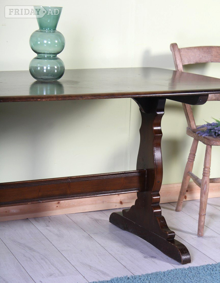 UK Delivery - 60S / 70s Ercol Solid Elm Dining Table Rectangular 