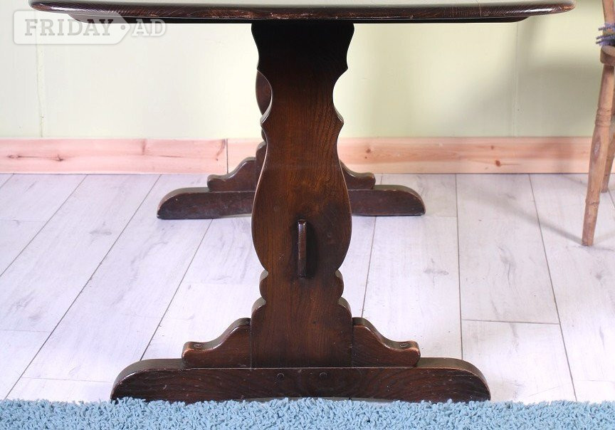 UK Delivery - 60S / 70s Ercol Solid Elm Dining Table Rectangular  - Furniture in Hailsham