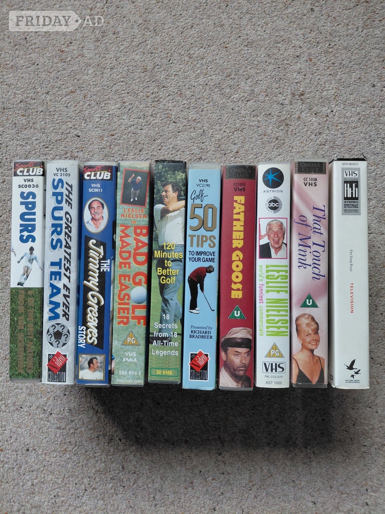 Ten Assorted VHS Tapes