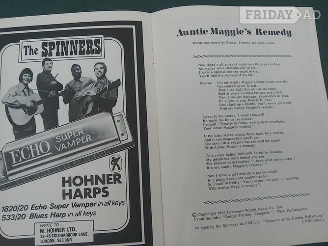 Mayfield Ye Spinners (The Spinners), Show Programme from 1966??