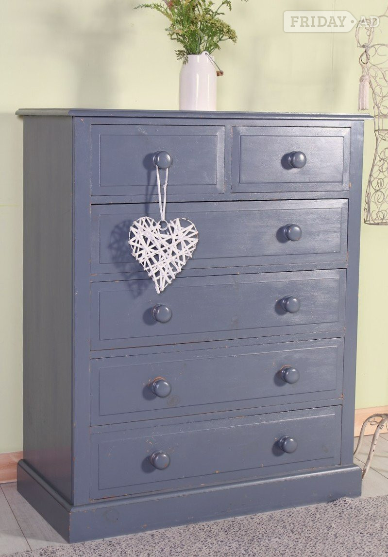 UK Delivery - Second-Hand Painted Cottage Pine Chest Of Drawers in Hailsham