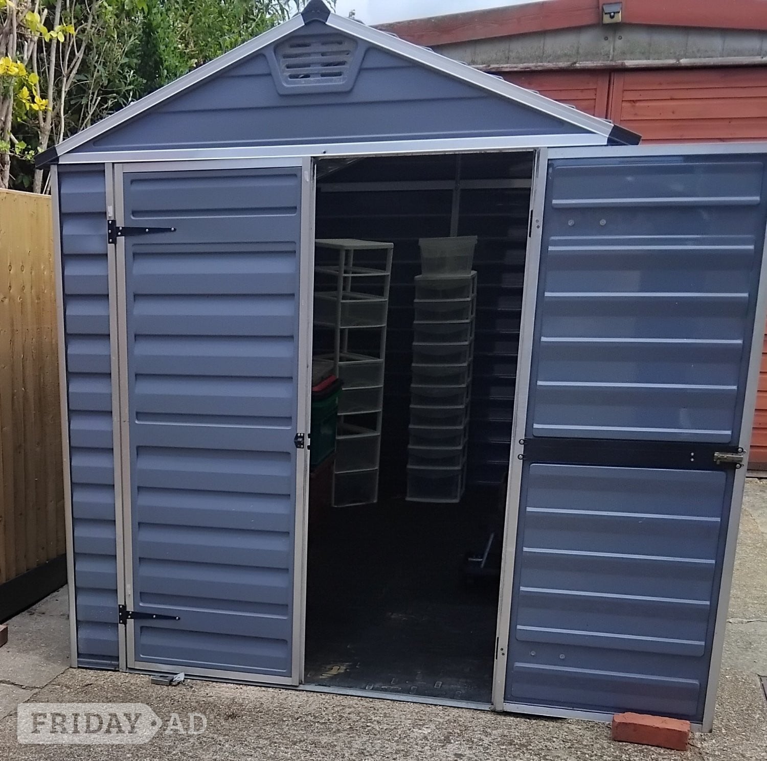 Garden Shed 6 x 12 (GREY). ‘CANOPIA’  Palram  Polycarbonate