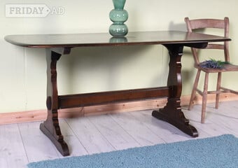 UK Delivery - 60S / 70s Ercol Solid Elm Dining Table Rectangular 