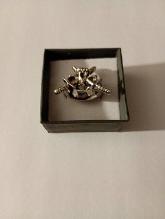 Silver -toned unbranded metal signet ring 
