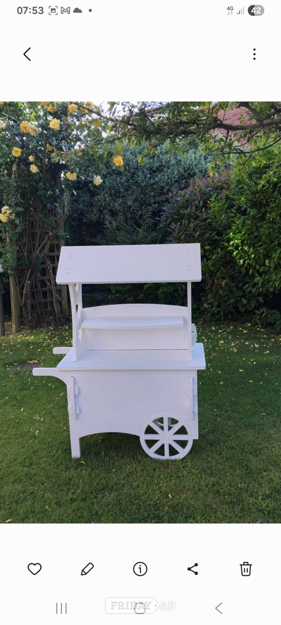 EVENTS WOODEN SWEET CART