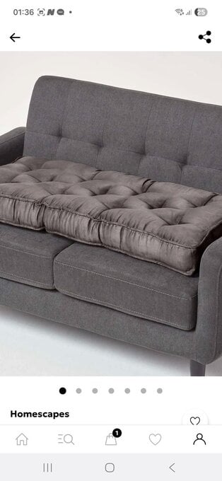 Prac new  2 seater boost cushion faux sueda  in colour grey  