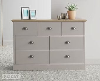 KENDAL 4+3 DRAWER CHEST -GREY