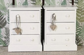 UK Delivery - 2 Shabby Chic Pine Bedside Tables