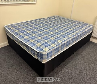 Double Economy Mattress with black divan base