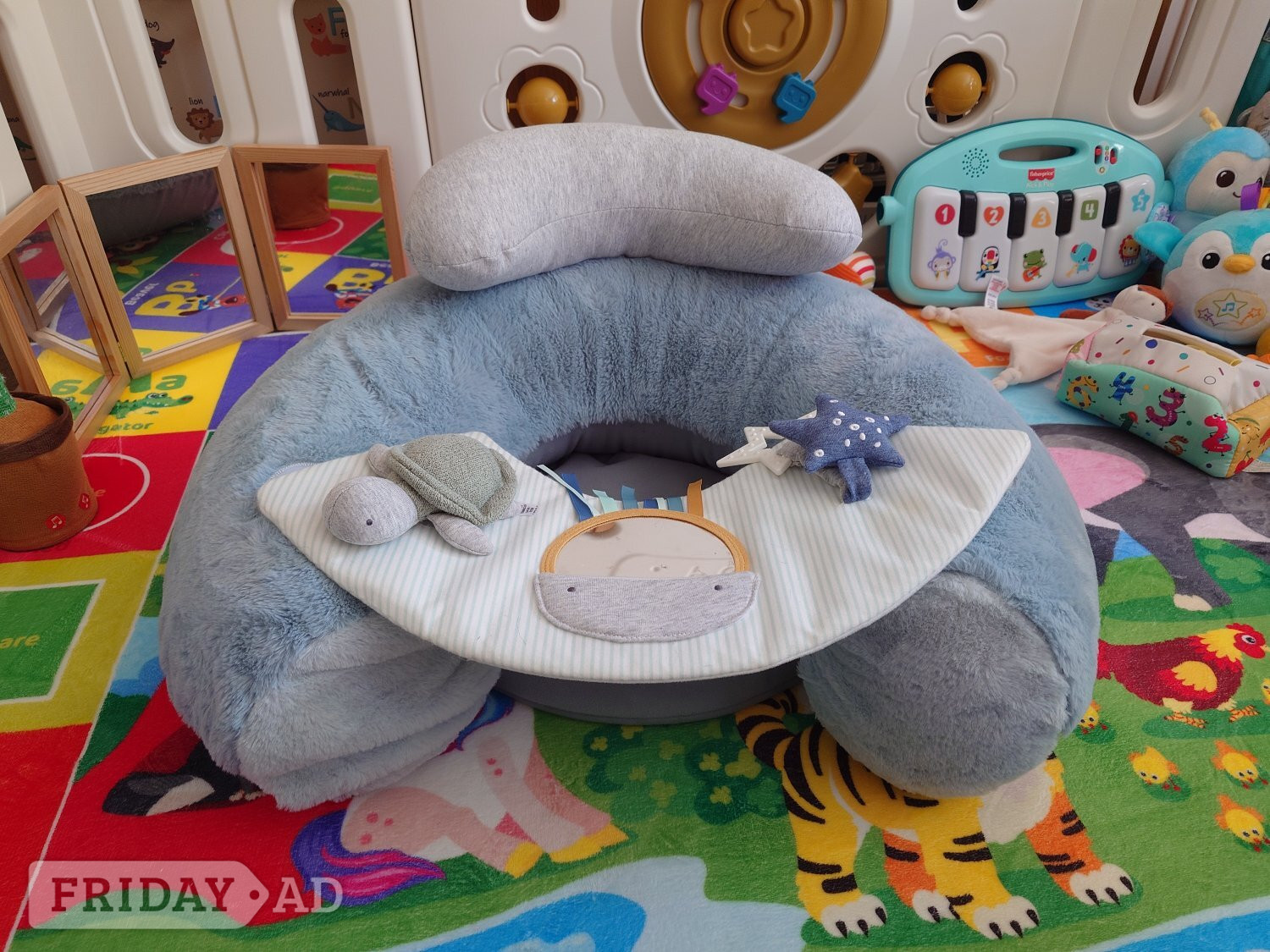 Brighton Playmat and Gym, tummy time roll and inflatable seat
