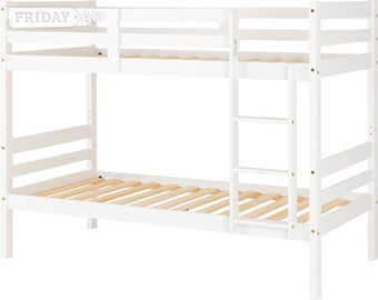 PANAMA WHITE WOODEN BUNK BEDS NO MATTRESS