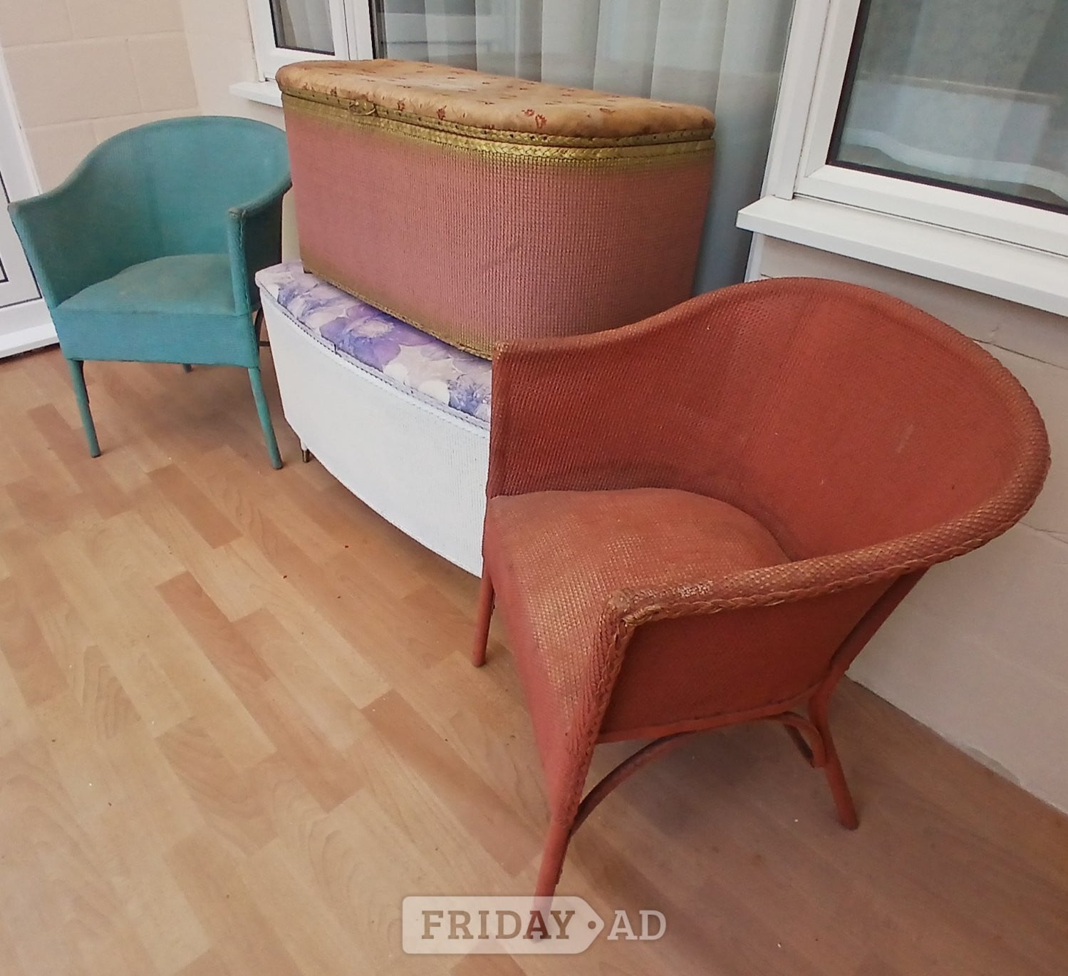 Lloyd Loom chairs & Ottoman chests x4 - Furniture in Bath