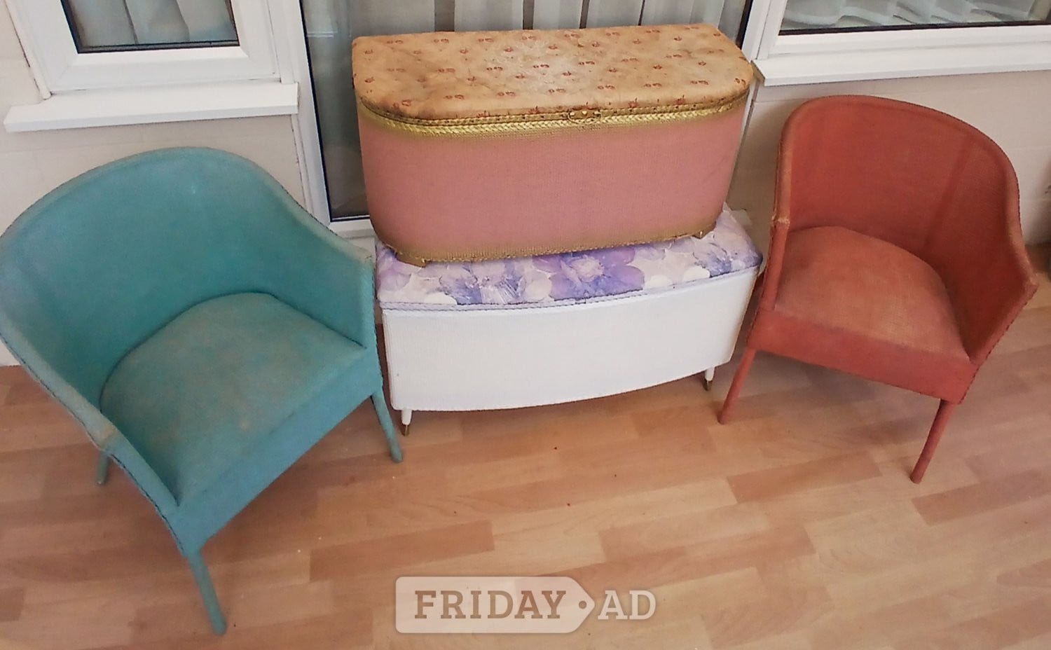 Lloyd Loom chairs & Ottoman chests x4 - Furniture