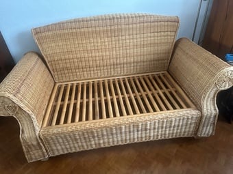 Cane  settee 90cm depth x 260cm long x 90cm height