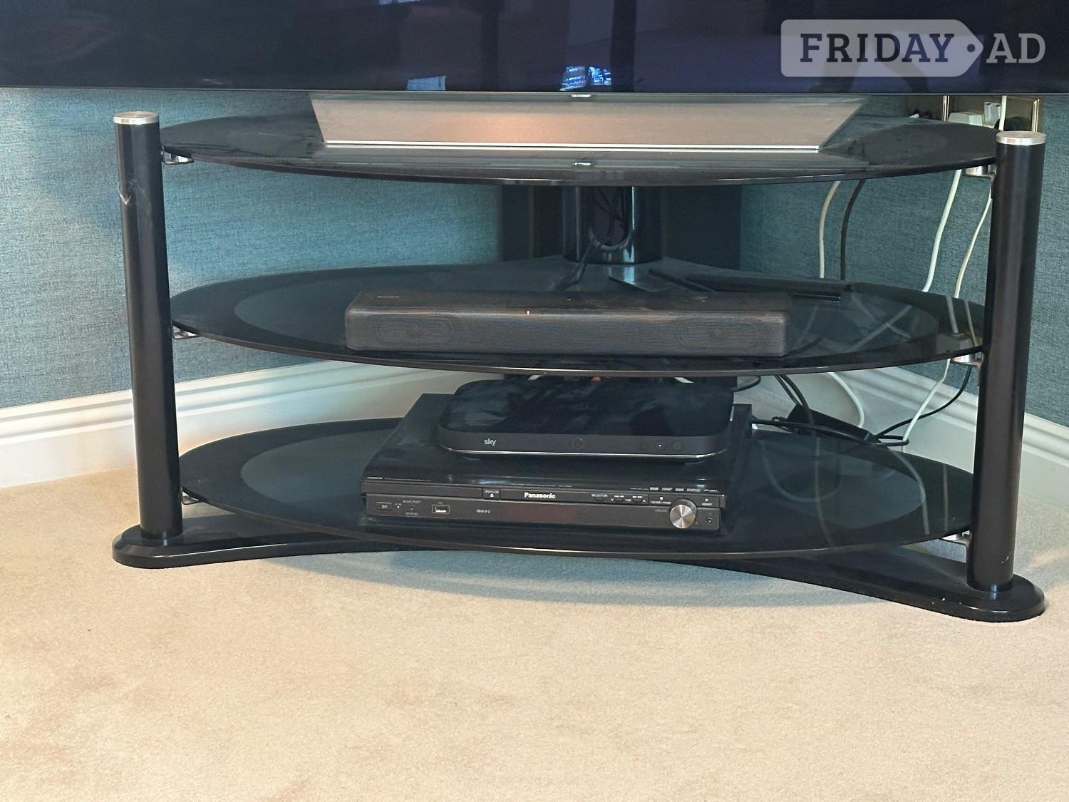 TV stand for 55 inch TV (glass top and shelves)