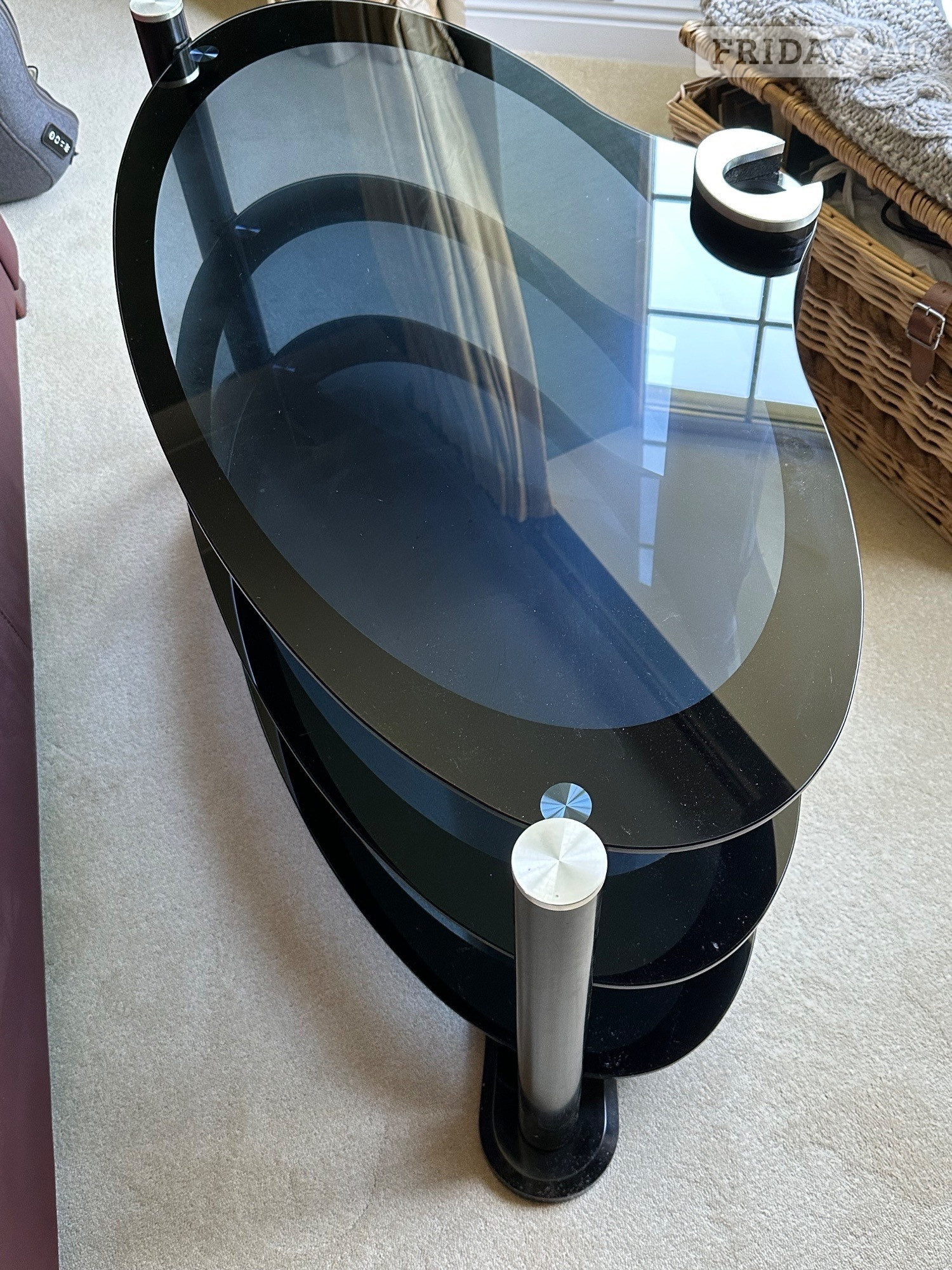 Hailsham TV stand for 55 inch TV (glass top and shelves)