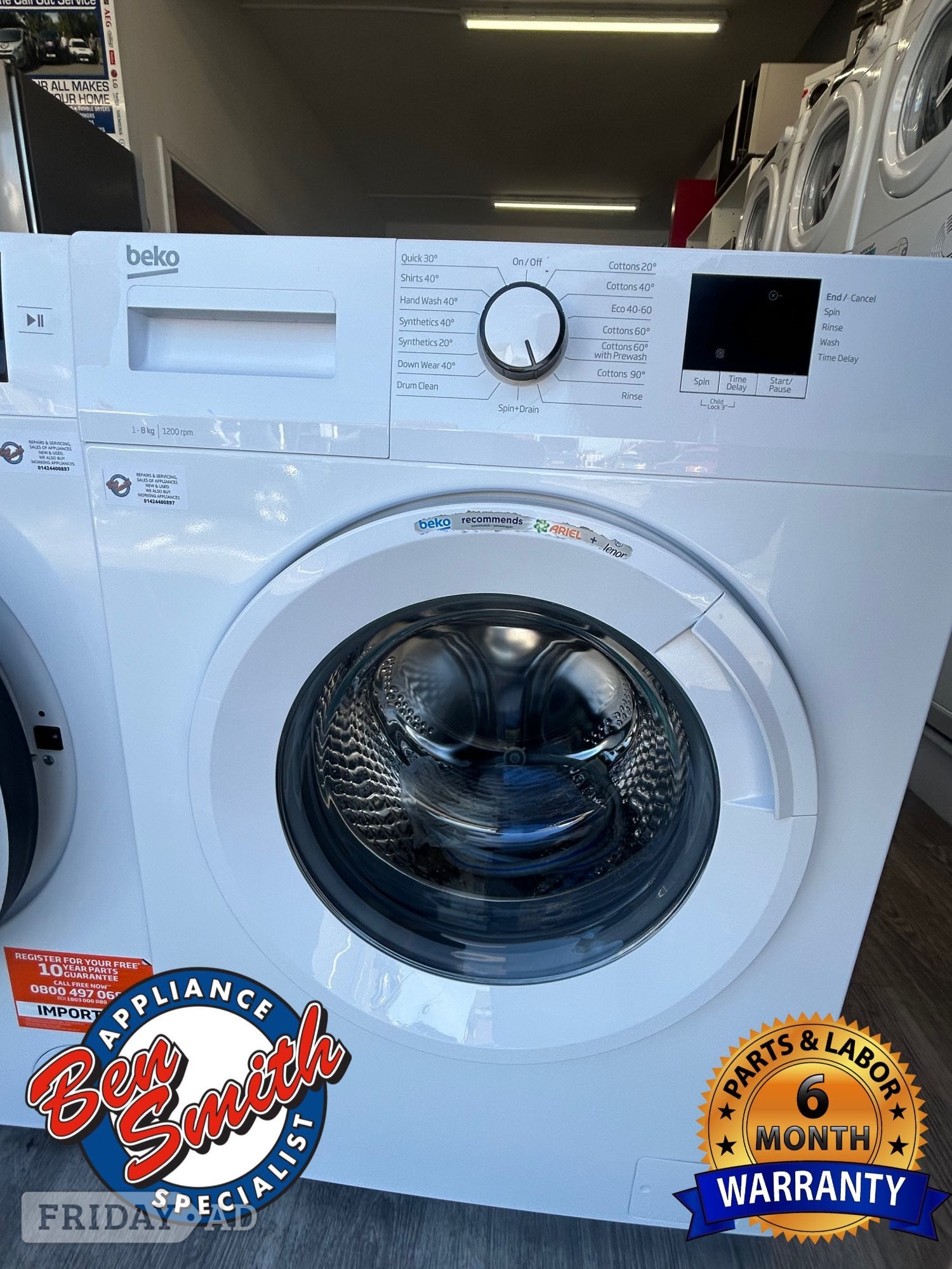 BEKO 8KG WASHING MACHINE in St. Leonards-On-Sea