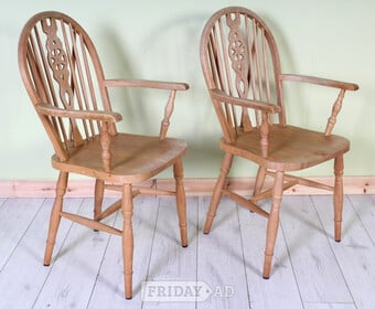 Delivery Options - 2 Beech Farmhouse Wheelback Carver Chairs