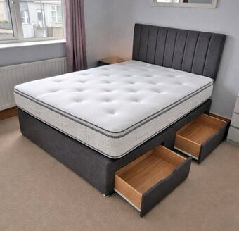 Divan King size bed with mattress & Drawers - 5FT wide kingsize b