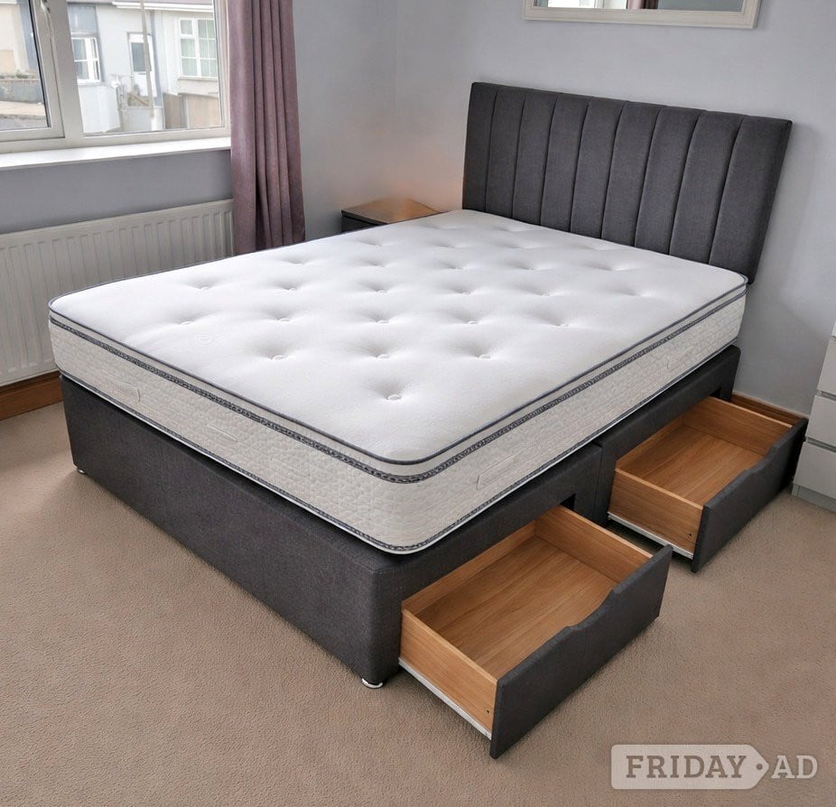 Divan King size bed with mattress & Drawers - 5FT wide kingsize b in Birmingham