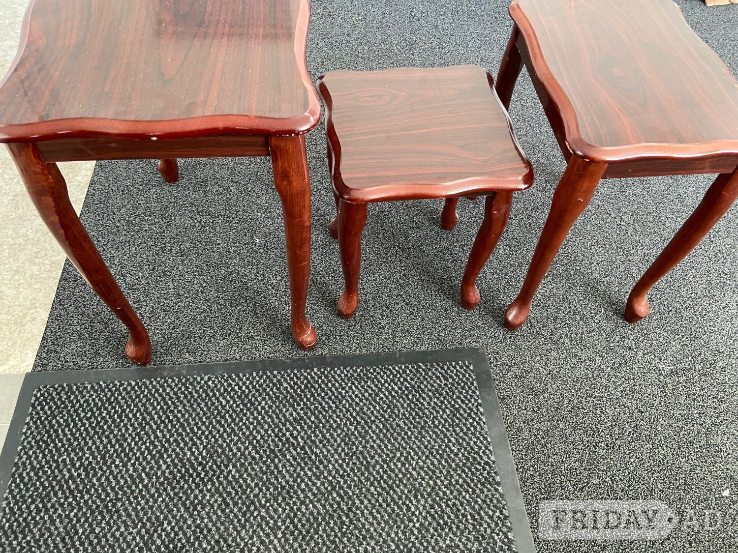 Nest of small 3 wooden tables 20 inches length 14 inches width 21