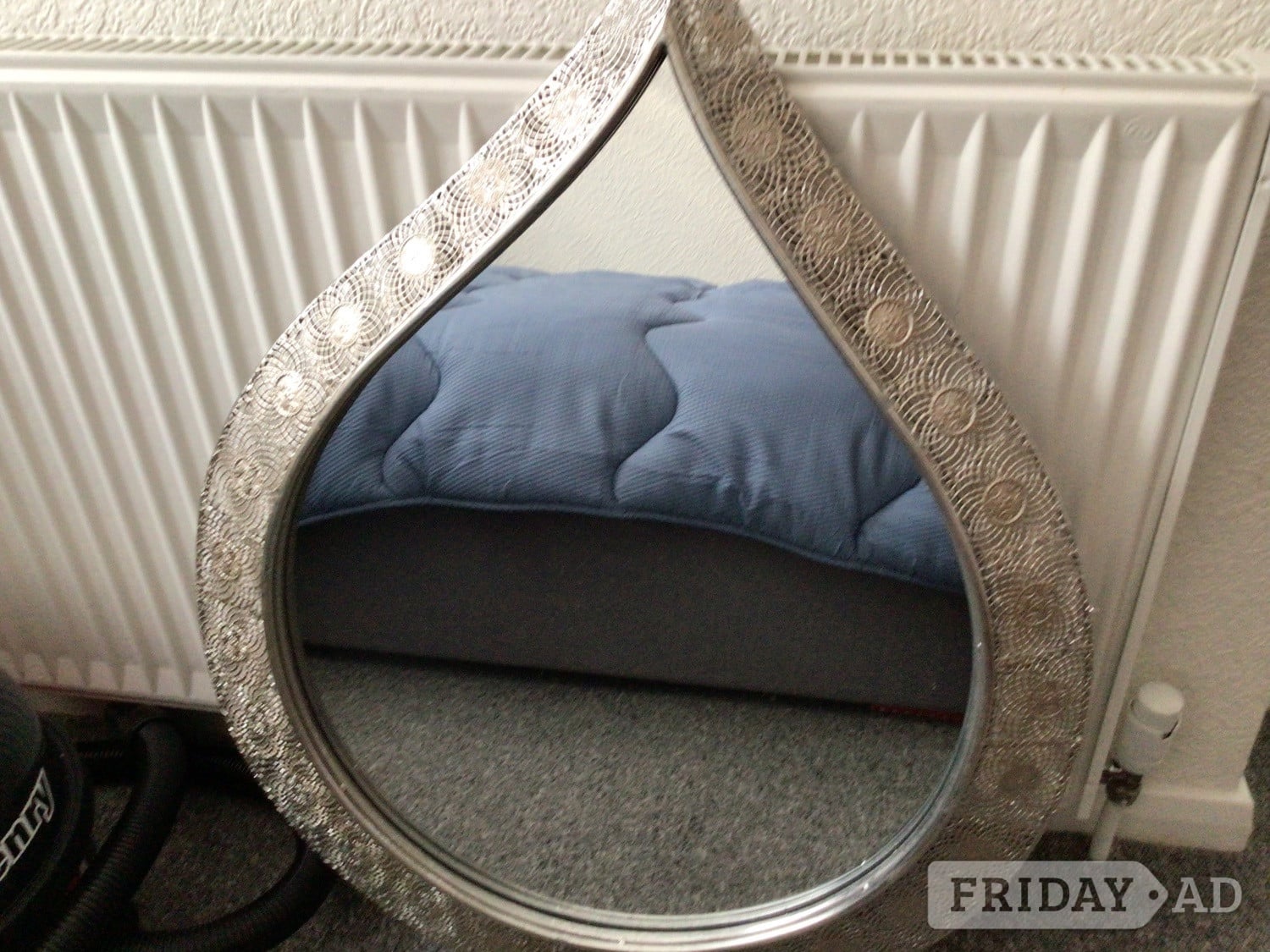 Silver effect teardrop mirror