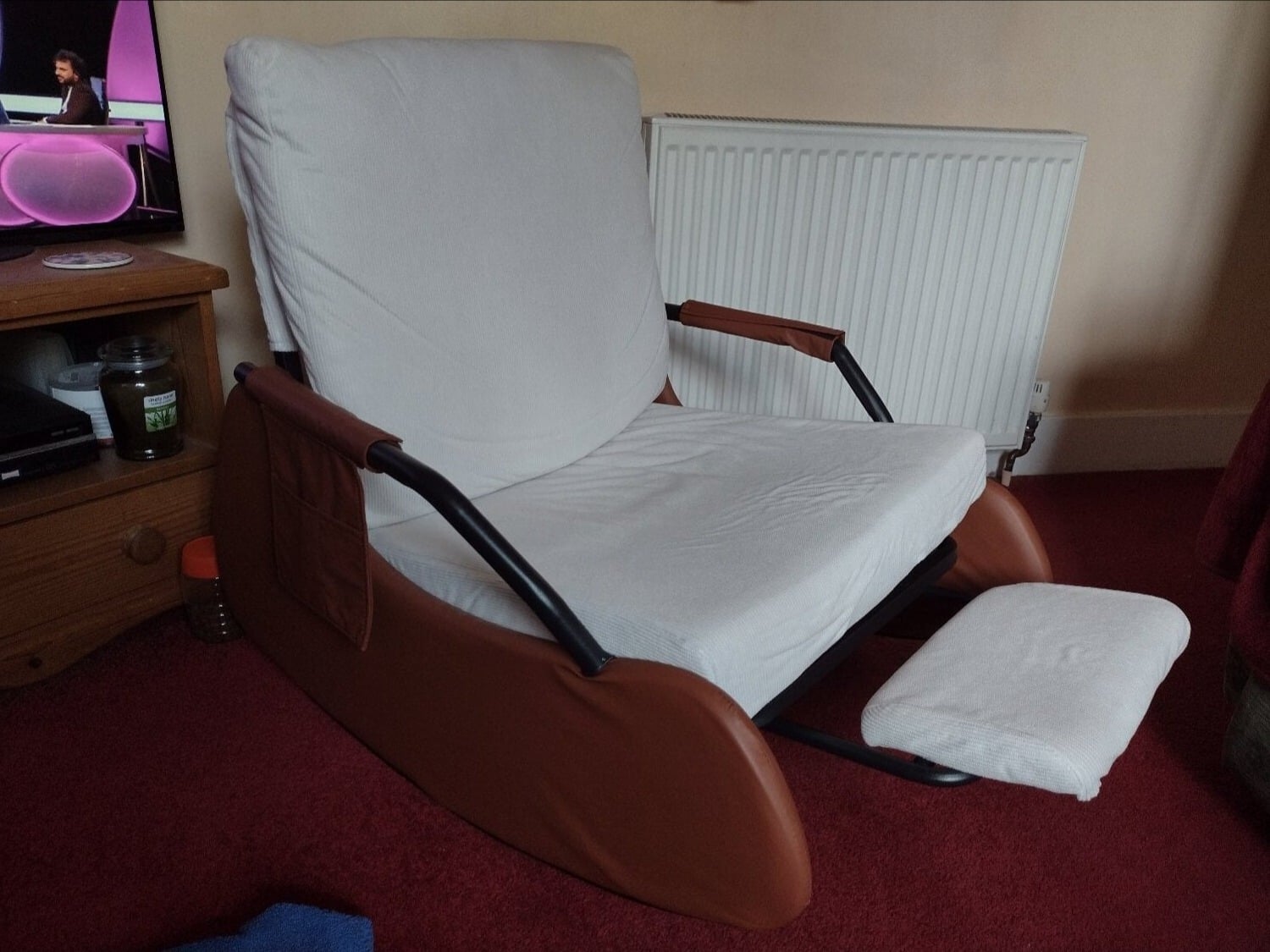 Rocking chair - strong metal framed  in Rye