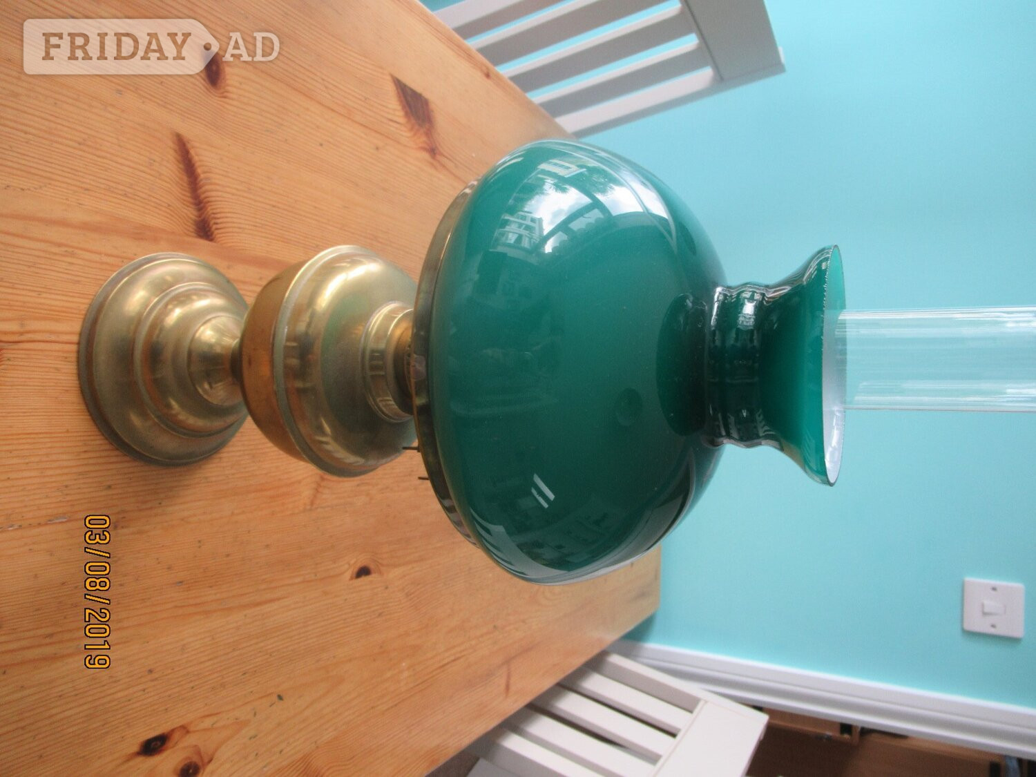 Replica antique Victorian paraffin lamp.