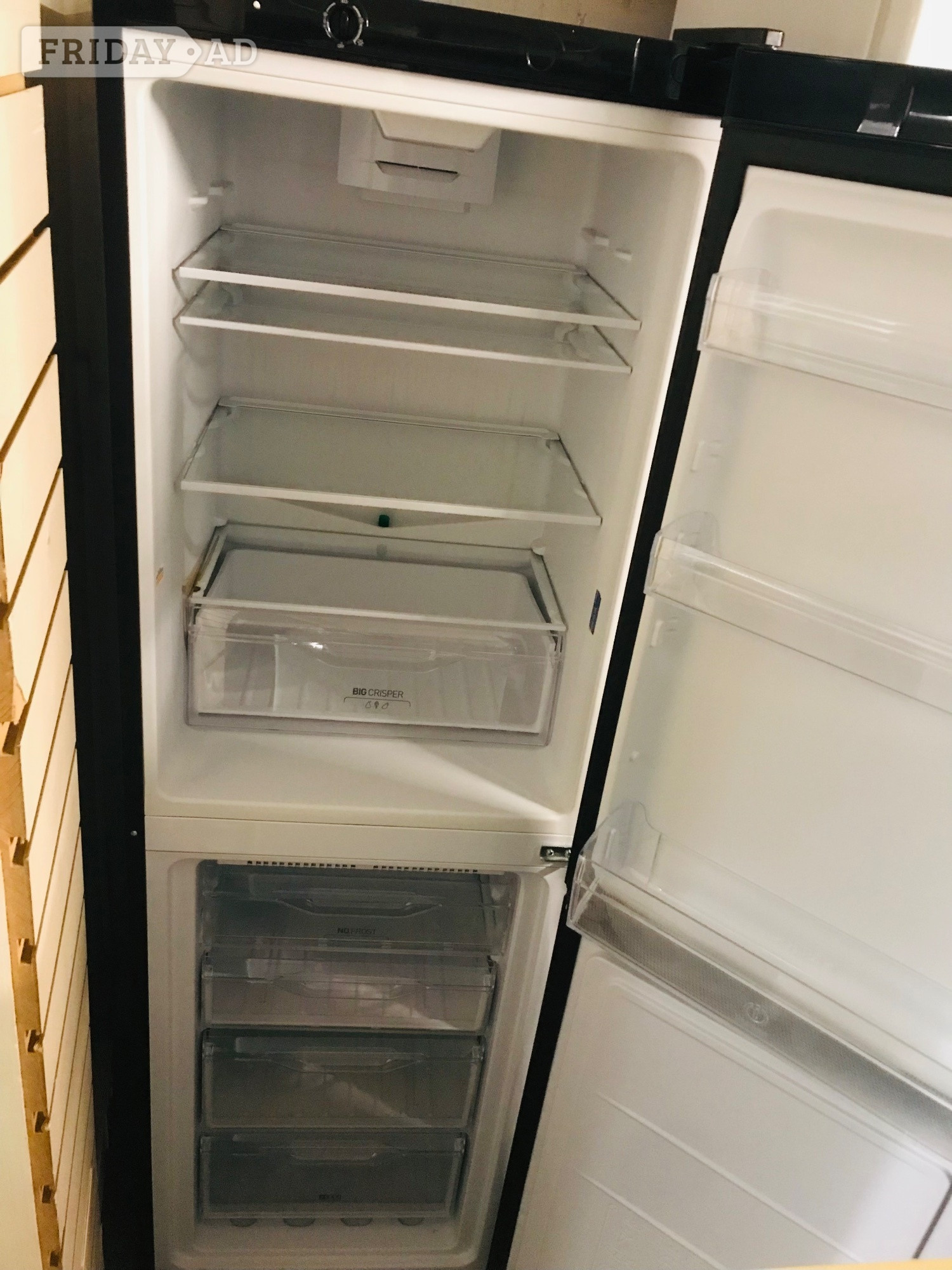 Indesit black colour fridge freezer 