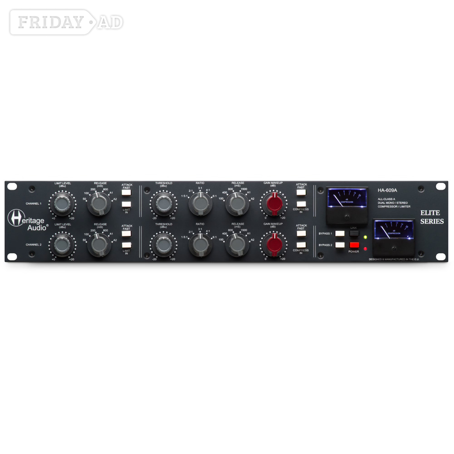 Heritage Audio HA609A Elite StereoDual Mono Compressor Limiter 