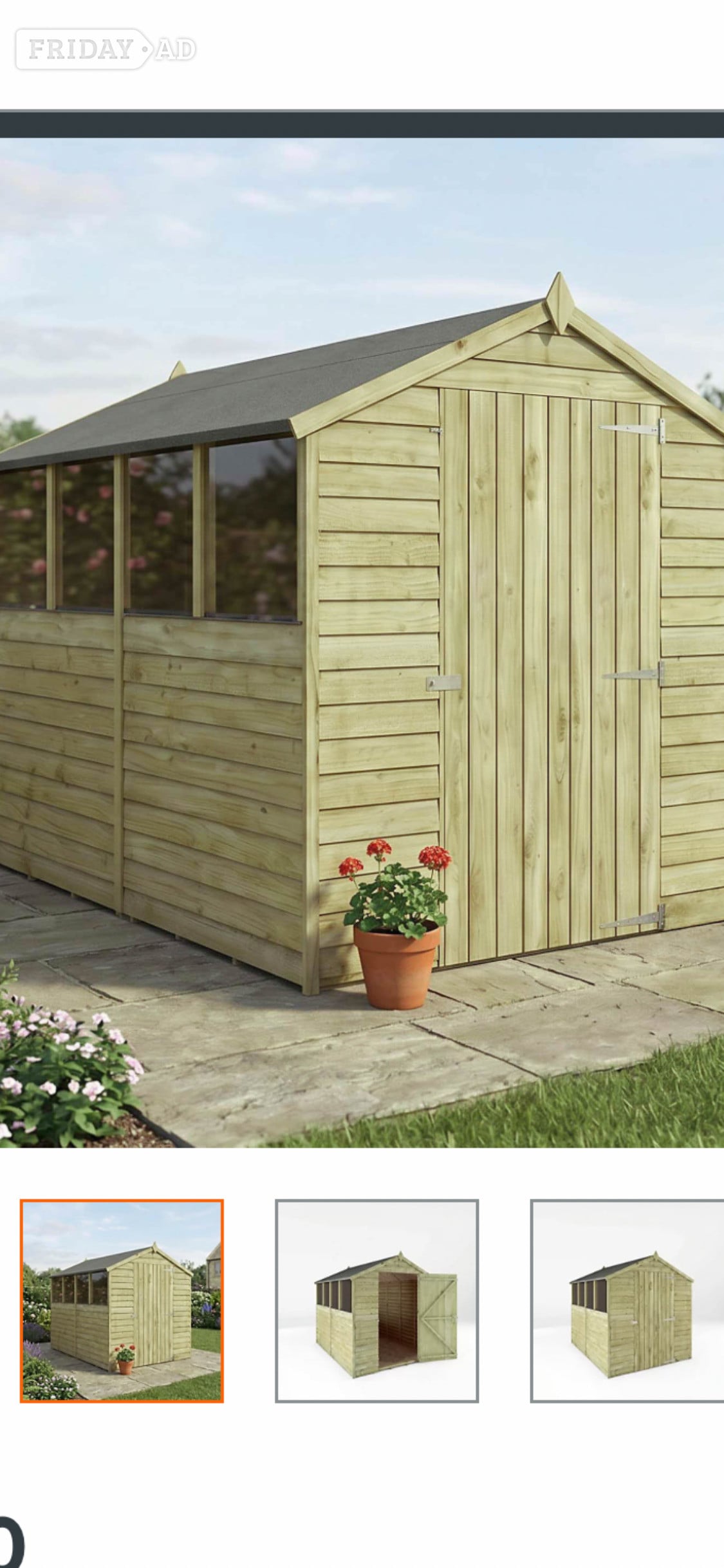 Brand new Mercia apex  shed - 8ft x6ft still in packaging 