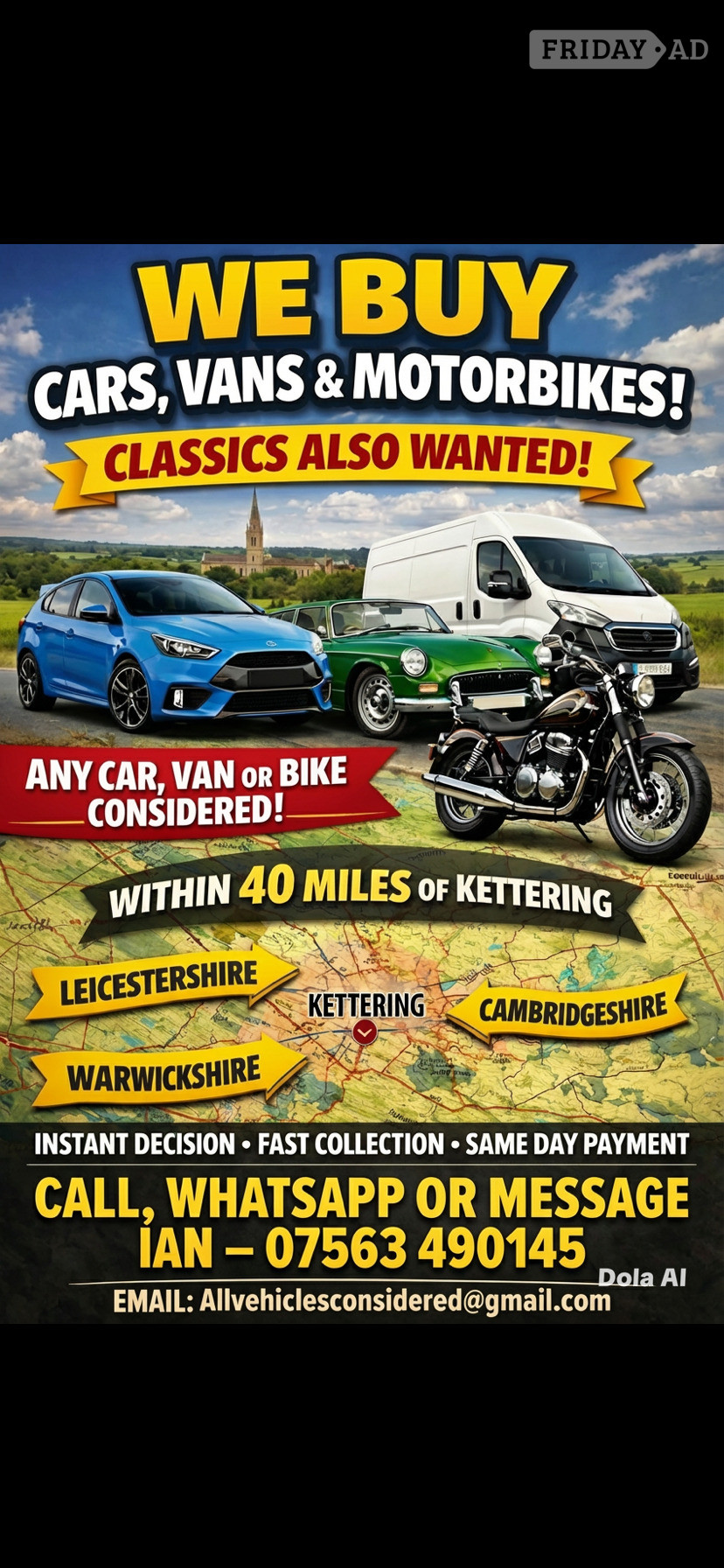 WANTED any Vehicles  in Northampton