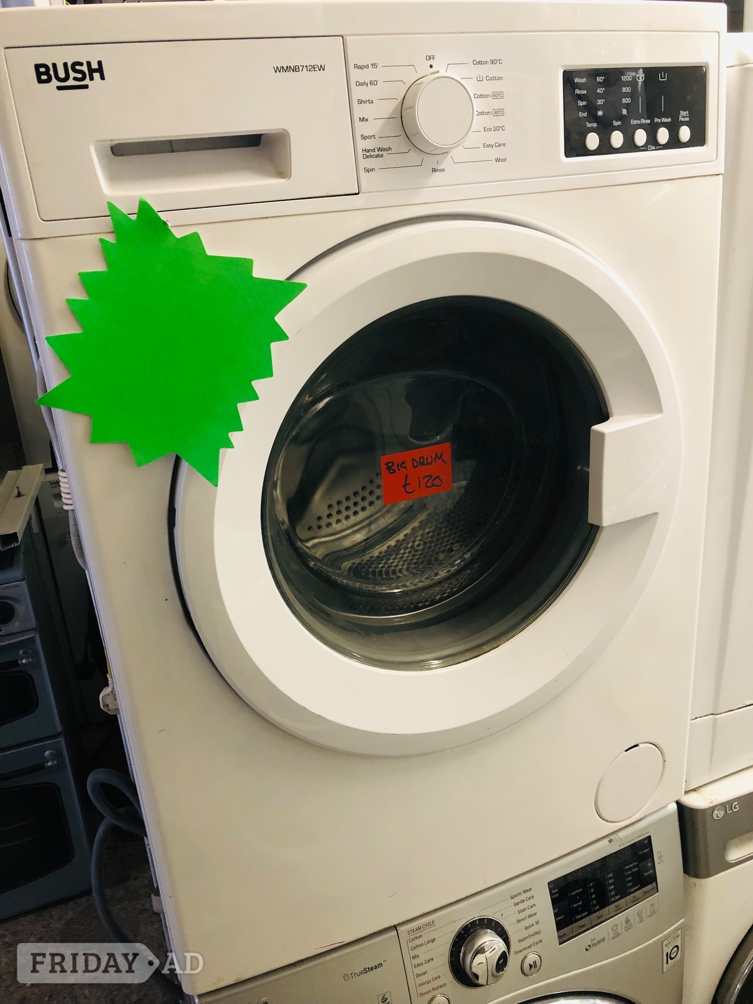 Bush 10KG load washing machine with big size drum like new  in Bicester