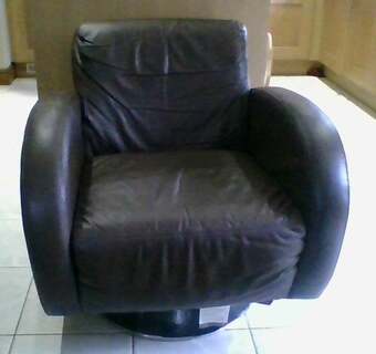 brown leather swivel chair