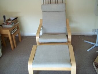 IKEA Poang Chair and footstool