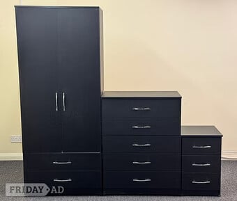 METRO wardrobe 2 drawers set - BLACK