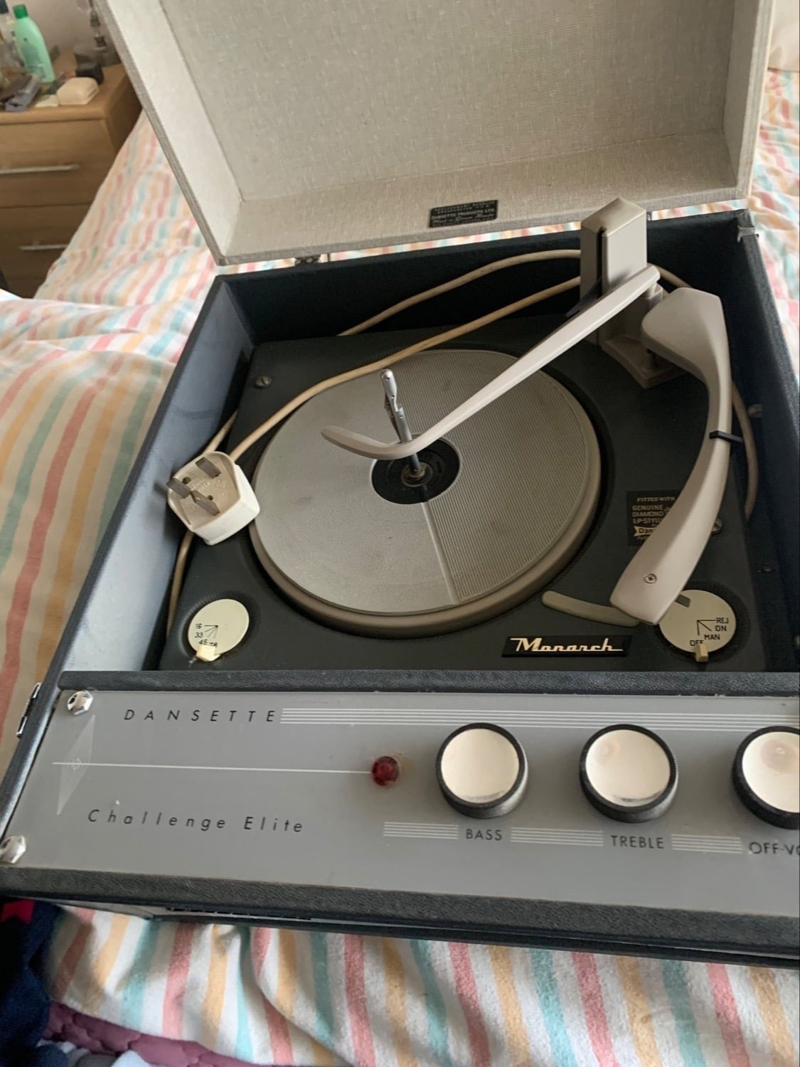 Vintage 1960s Dansette Record Player