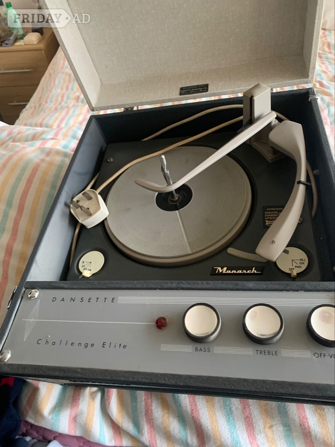 Vintage 1960s Dansette Record Player