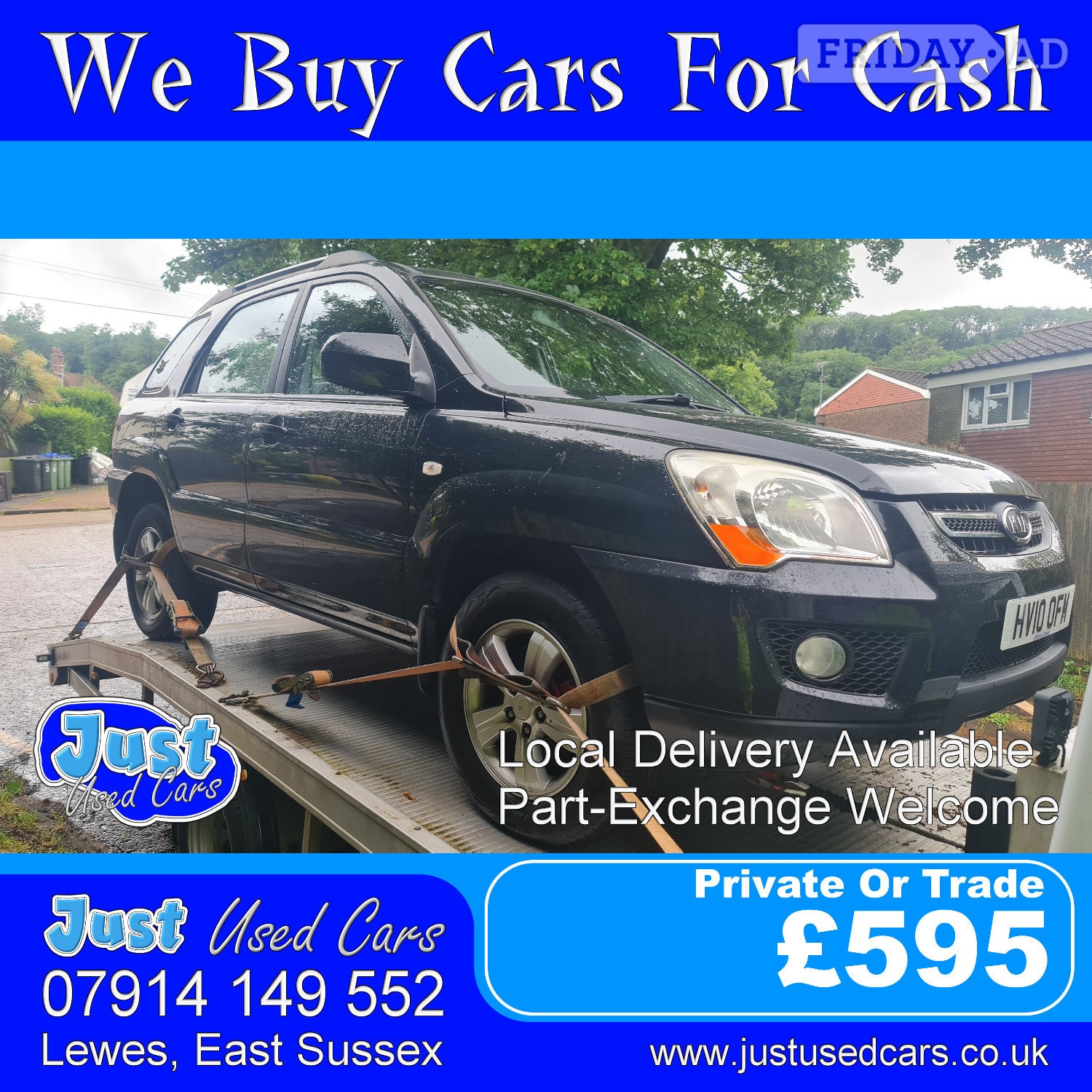 Kia Sportage 2.0 XE CRDI 2WD (Manual Diesel) 10 Reg 2010 73,851 in Lewes