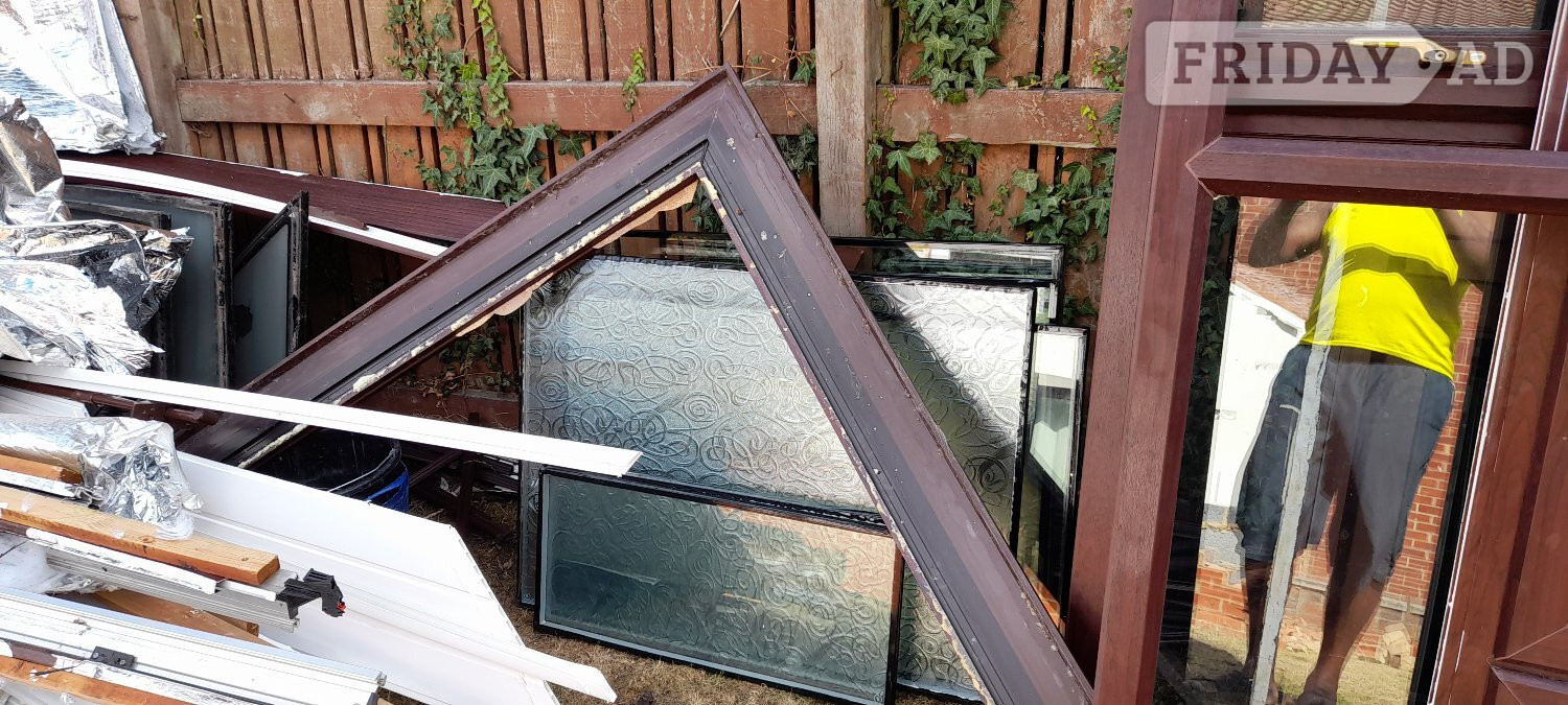 Rosewood uPVC Conservatory Windows & Double Glazed Frame Job Lot 